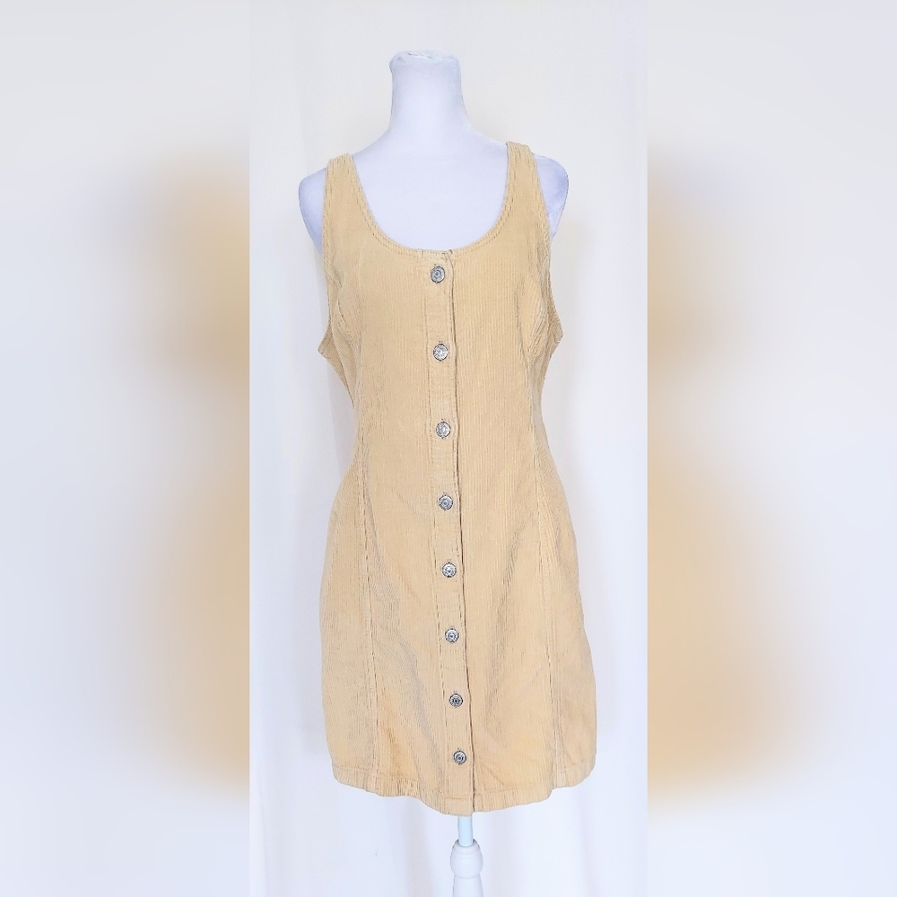 Levis Tuli Slim Cut 100% Cotton Corduroy Mini Dress Beige Womens Size Large NWT